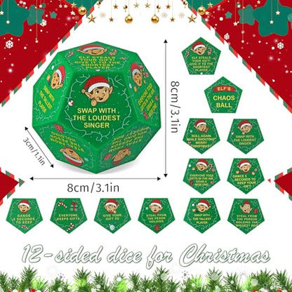 Hilarious Exchange Party Game Dice, Exchange Gifts Family Game, Christmas Stocking Stuffers White Elephant Gifts for Teens Adults, Gift Exchange Dice for Family Friends Holiday Xmas Party Supplies - style: Christmas Gift Exchange Party Game Dice