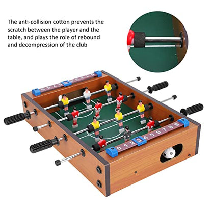 Foosball Table for Home, 13.6 x 8.5in Tabletop Foosball Table Portable Mini Table Football, Soccer Game Set with Two Balls for Party Adults and Kids Indoor Game Play