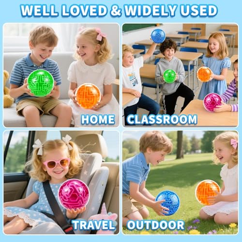 3D Puzzle Ball Maze Brain Teasers Games Puzzle Toy Gravity Memory Cube Educational Toys Gifts for Students Teens Adults,Blue and Green - color: Blue,green