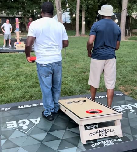 CornholeAce Custom Professional Cornhole Board Set - No Bounce! Made of 3/4 inch Baltic Birch Plywood, Includes Handles, Made in USA, Tournament Style, ACE Pro Series