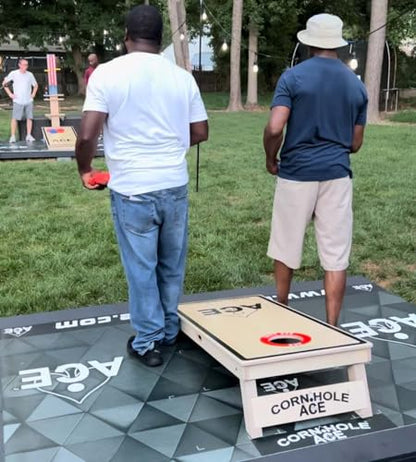 CornholeAce Custom Professional Cornhole Board Set - No Bounce! Made of 3/4 inch Baltic Birch Plywood, Includes Handles, Made in USA, Tournament Style, ACE Pro Series