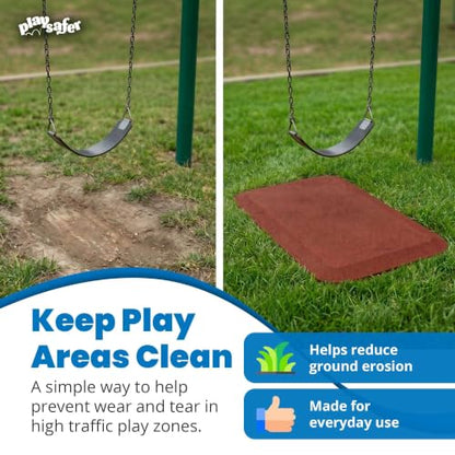 Playsafer Playground Safety Rubber Wearmat for Swingsets and Slides - 1" Thick X 24" W X 40" L (2 Pack, Black) - color: Black, size: 2 Pack (40" L x 24" W x 1" Thick)