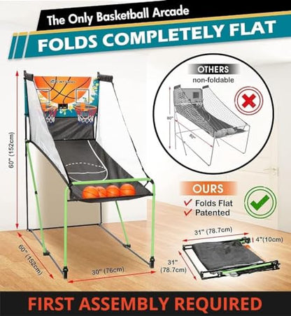 Basketball Arcade Game, Indoor Play Equipment - Sports Activities & Birthday Party Games for Kids