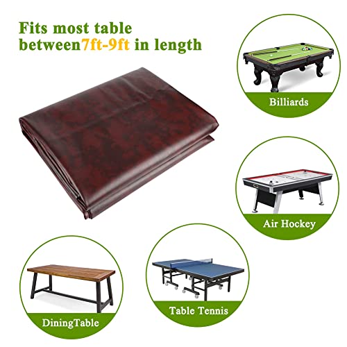 iCOVER Outdoor Pool Table Cover Waterproof Heavy Duty Leatherette Covers for Billiard Tables 8 Feet Brown - color: Brown 8ft