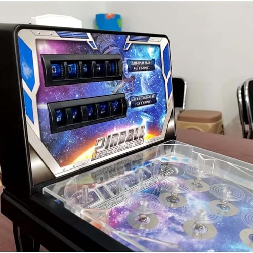 PHATM Pinball Machine Pinball Games with Lights and Sound Effects Mini Retro Arcade Machine Electronic Desktop Marble Arcade for Preschooler