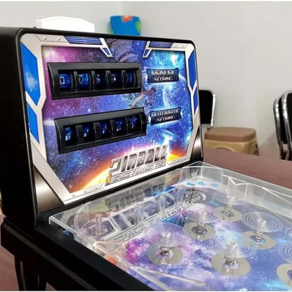 PHATM Pinball Machine Pinball Games with Lights and Sound Effects Mini Retro Arcade Machine Electronic Desktop Marble Arcade for Preschooler