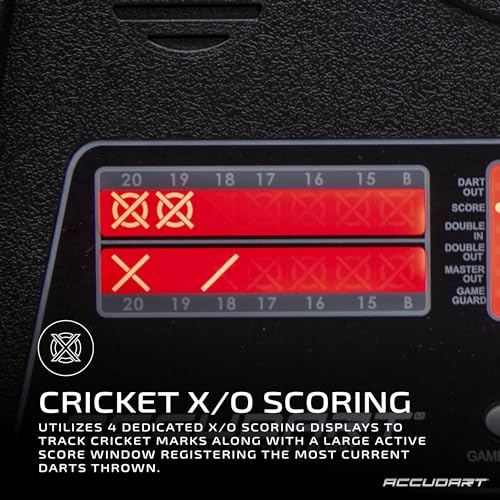 Accudart Apollo Electronic Dartboard Cabinet – 38 Games, 137 Variations, Virtual Opponent, Backlit Scoring, Cricket X/O Displays, Black Woodgrain Doors – Includes Soft‑Tip Darts