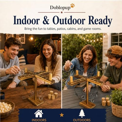 Ring Toss Game for Adults, Tabletop Hook and Ring Toss Game, Wooden Party Game for Backyard, Camping, Patio, Tailgate, Home Bar and Outdoor Gatherings - color: B