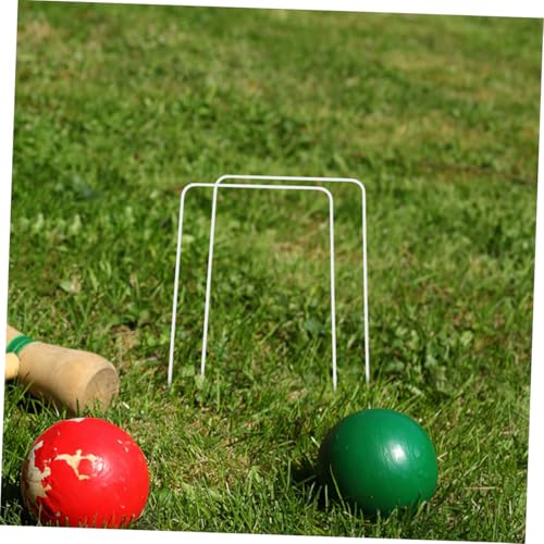 Toddmomy 10pcs Croquet Wickets Hoops for Lawn Games Easy Setup and Storage Compatible Standard Croquet for Fun