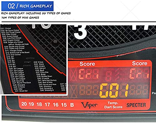 Electronic Dart Board, Electronic Dartboard, 19” Digital Soft Tip Dart Boards with 50 Games and 704 Variants & LED Displays Scoreboard, Easy to Use Button Interface, for Children and Adults