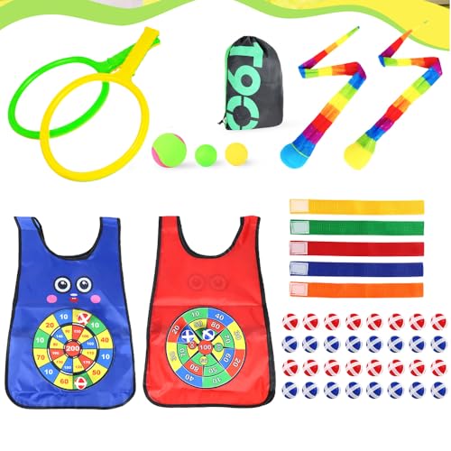 Toss and Catch Ball Set+ 6 Set Stick Ball Vest Dodge Ball Game