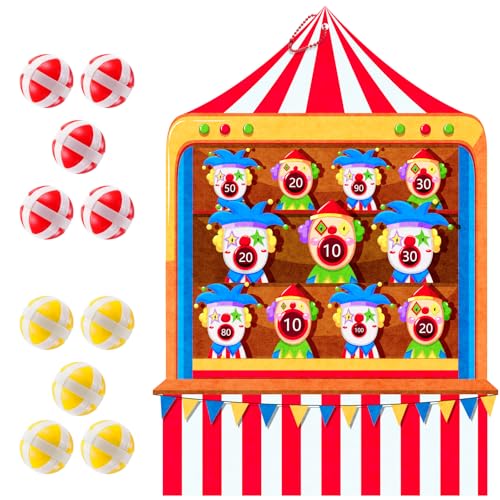 Carnival Birthday Party Decorations - Dart Board with 10 Sticky Balls,Felt Cloth Circus Theme Party Decorations, 19.1x13.4 Inches Fun Outdoor & Indoor Family Game for Birthday - size: 19.1x13.4 Inches