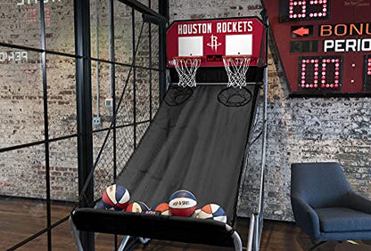 Pop-A-Shot - Home Dual Shot Arcade Basketball Game with NBA Graphics l Sensor Scoring l 16 Game Modes l 7 Balls l Foldable Storage l for All NBA Fans - style: Houston Rockets