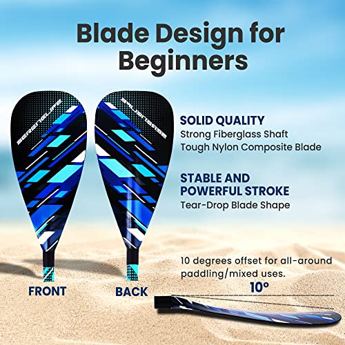 SereneLife Carbon Fiber Paddle Board | 70-86 Inches Adjustable SUP Paddle | 3-Piece Lightweight 60% Carbon Fiber Shaft | Oval Shaft Lever Lock Clamp with Comfortable Grip | Carrying Bag Included