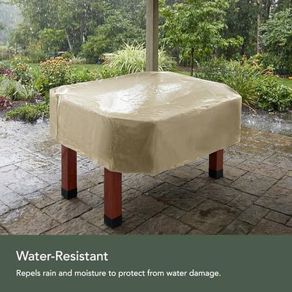 Covermates Elite Foosball Table Cover – Water-Resistant, All-Weather Outdoor Game Table Protector with Adjustable Buckle Straps, Heavy-Duty Polyester Furniture Cover, 56W x 52D x 15H, Khaki - color: Elite Khaki Polyester