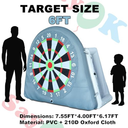 SAYOK Inflatable Soccer Dart Board Giant Kick Darts, Inflatable Football Darts Board, Soccer Dart Board,Carnival Games, Goalpost Game, with PUM&6 Soccers for Outdoor Backyard Parties