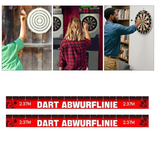 Dart Oche Tape, 2 Piece Removable Line for Dart Games with Waterproof Adhesive Coated Paper, Perfect Game Room, Club, Basement, Dorm, Party, Bar, Office, and Break Rooms