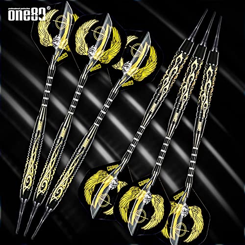 ONE80 Soft Tip Darts Set, 16grams, 12 Pack Steel/Brass Barrel, with Extra Flights, Aluminum Shafts, Flight Protectors and Tool Kit … - style: Brass Barrel