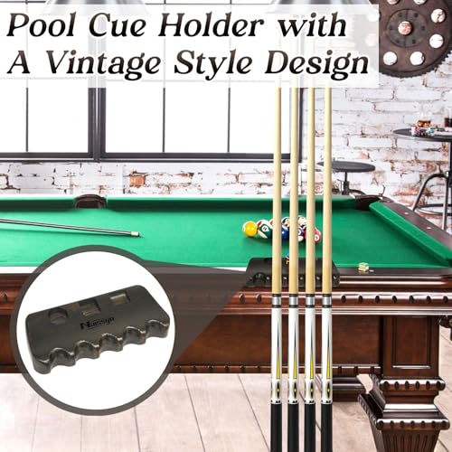 Cue Rest Cue Stick Holder Pool Cue Holder - style: Wood-5 Holes Brown