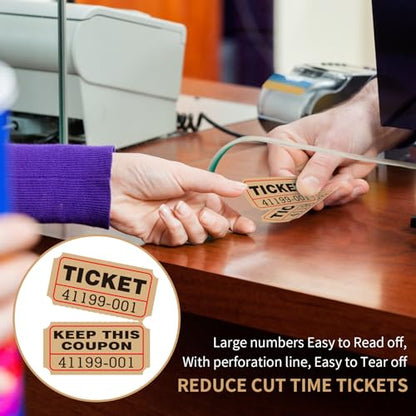 L LIKED Raffle Tickets Double Rolls 1000 Per Roll 50/50 Raffle Tickets for Events,Carnivals, Entry, Class Reward, Prizes(Kraft) - color: 1000 Kraft