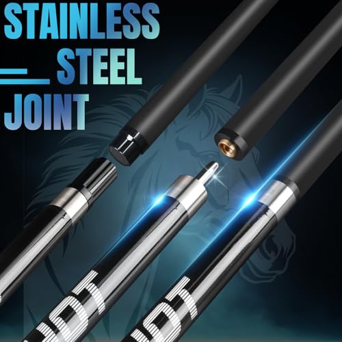 Carbon Fiber Pool Cue Stick 58" Professional Pool Sticks for Adults Full Carbon Technology Tacos De Billiar Low Deflection Billiard Pool Table Cues 3 Colors Available - color: Black- H1