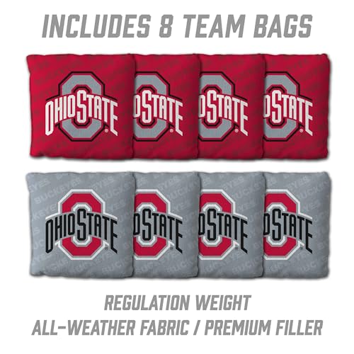 YouTheFan NCAA 2' x 4' Slogan Series Professional Wood Cornhole Game with Logo Bags - color: Ohio State Buckeyes