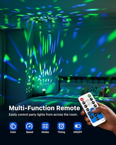 2 Pack Mini Cupcake Disco Ball Lights Rotating Sound Activated Night Lamp | Remote Control Timer Setting, Suction Cup Base for Easy Set, Dome Cover Soft Ambient Lighting, Holiday Gift, Bedroom Decor