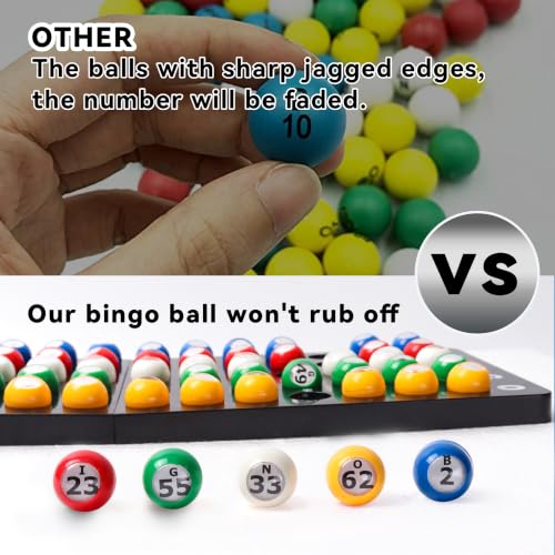 GSE Games & Sports Expert Professional Bingo Master Board & 7/8" Multi-Color Balls, Black Bingo Calling Board for Parties, Large Groups, Family Game Night - style: Multicolor Balls & Black Board