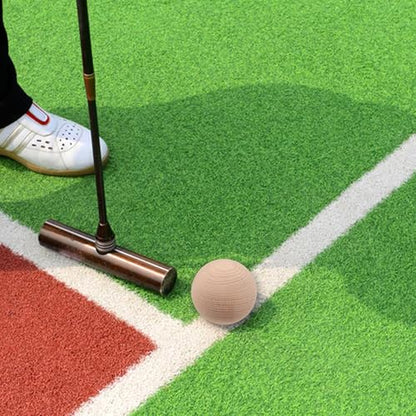TOYANDONA Beech Wood Croquet Golf Ball Set 3Pcs for Outdoor Lawn Games Fun Durable Round Balls for Multiple Players