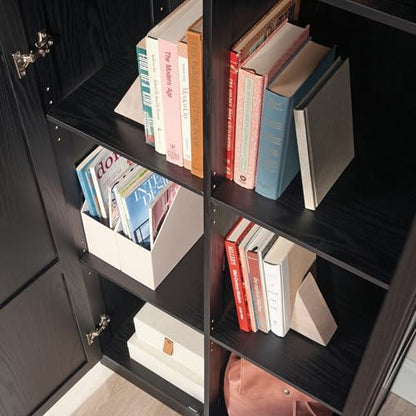 Sauder Tall Storage Cabinet, Black, 4 Adjustable Shelves, Multi-Room Use - color: Black