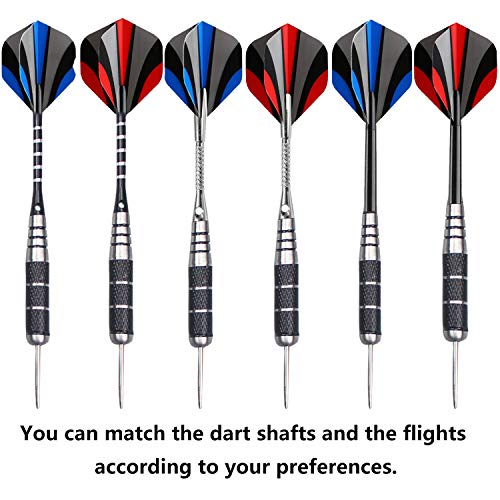 WINSDART Darts Metal Tip Set Professional Metal Darts for Dartboard Steel Tip Darts with Nonslip Iron Barrel Aluminum Dart Shafts,Extra Flights,Dart Sharpener,Gift Box - style: Solid Laser Darts Set