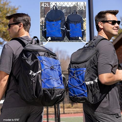 Athletico 35L Pickleball Backpack - Pickleball Bags for Men or Women Includes Pickleball Ball Holder - color: Blue