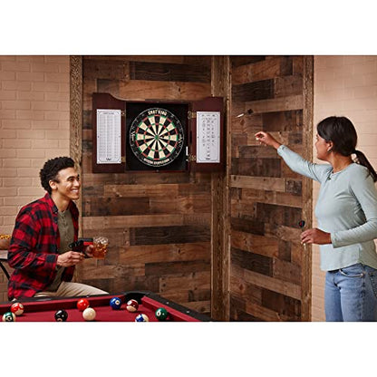 Viper Hudson Solid Wood Cabinet for Sisal/Bristle Steel Tip Dartboard with Dry Erase Scoreboard and Out-Chart, Mahogany Finish