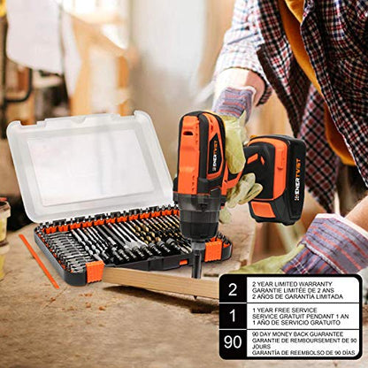 ENERTWIST Drill Bit Set, 112-Pieces 1/4" Hex Shank Impact Driver Bits and Screwdriver Bits Set Assorted in Tough Case for Wood Metal Cement Drilling and Screw Driving, ET-DBA-112 - style: 112PCS