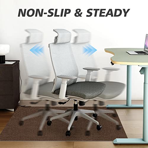 Sycoodeal Office Chair Mat for Hardwood Floor,Office Computer Gaming Chair Mat for Tile Floor,Large Floor Protector Rug,Anti-Slip,Easy to Clean,Coffee(48"x55")