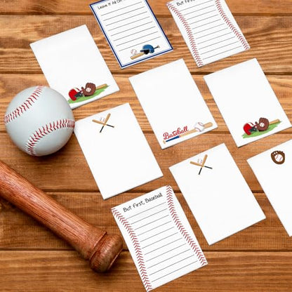 Ctosree 12 Pcs Baseball Gifts Sticky Notes Memo Notepads for Notes to Do Lists for School Office Home Birthday Gifts Party Favors for Baseball Lovers & Team Rewards, 3.9x5.5 in - style: Baseball