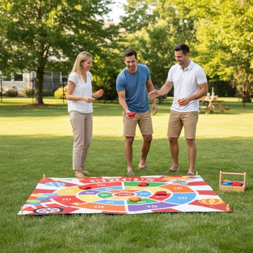 Arrowbash Giant Carnival Bean Bag Toss Game 4.9ft Large Festival Outdoor Lawn Yard Camping Field Day Games for Family Backyard Halloween Fall Thanksgiving Valentine Easter Carnival Party Gift - style: Carnival