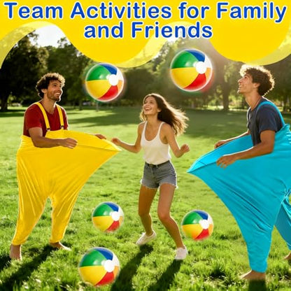 Granny Pants Yard Game, Outdoor Games for Adults, with 10 Inflatable Balls & 2 Air Pumps (Random Colors),The Ultimate Family Reunion Backyard Party Games (Pants: Blue & Yellow)