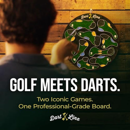 Ultimate Dart Board & Golf Game for Home - Perfect Family & Kids Activities, Game Room Decor, Gifts for Boys, Golf Darts Compressed Sisal Board