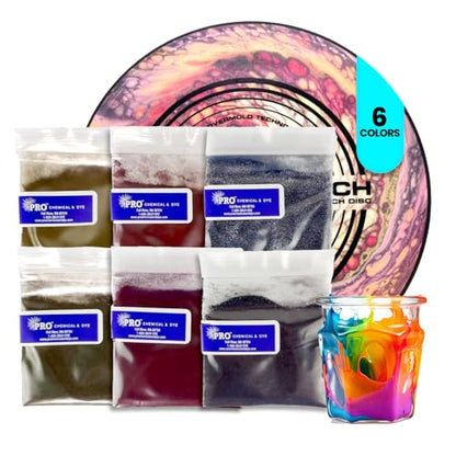 PRO Chemical Disc Golf Dye Kit | Starter Set for Customize Beginner Discs | Disc Golf Accessories, Unique Powder Dyes for DIY Designs | Easy Application | Available in Various Sets