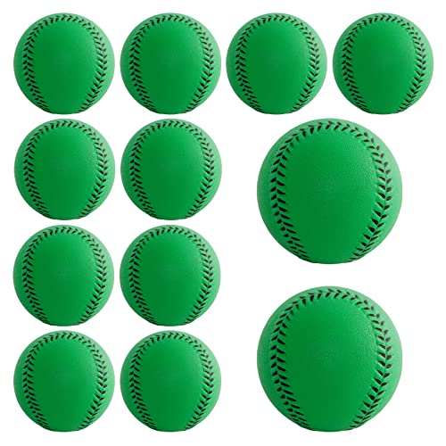 Soft Baseballs, Foam Training Baseball 12 Pack for Kids Regulation Size Foam Baseballs for Soft & Safe Throwing, Catching and Batting Practice - color: Green