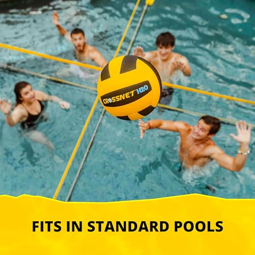 CROSSNET H2O Volleyball Pool Game - Four Square Net - Quick Assemble & Portable - Perfect Pool Toys for All Families W/Accessories