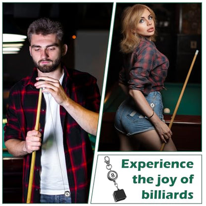 LLOUSSAK 2 Pcs Billiard Chalk Holder with Retractable Key Ring, Pool Chalk Holder, Pool Cue Chalks Holders Black Billiards Chalks Holders Billiards Accessories for Billiard Lovers