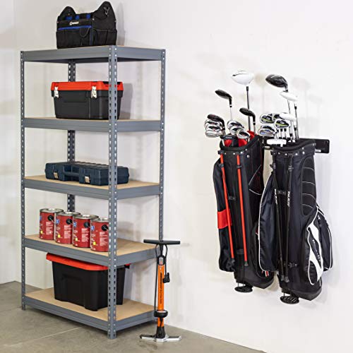 StoreYourBoard BLAT 2 Golf Bag Wall Mount | Home & Garage Storage Hooks | Golf Bag Holder | Heavy-Duty Wall Mount Organizer for Golf Bags & Accessories - style: 2 Bags