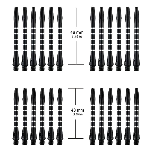 Dart Shafts for Soft and Steel Tips Aluminum Alloy Nylon Shaft PC Shaft Dart Stems 24 Pack