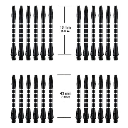 Dart Shafts for Soft and Steel Tips Aluminum Alloy Nylon Shaft PC Shaft Dart Stems 24 Pack