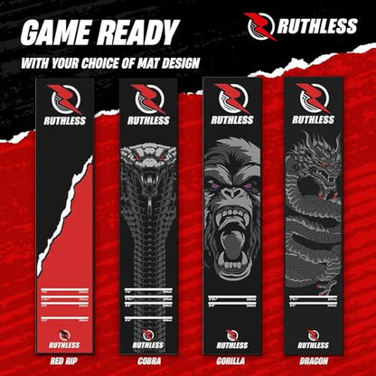 RUTHLESS Darts Mat | Heavy Duty Non Slip Durable Carpet Dart Mat for Floor Black - style: Dragon