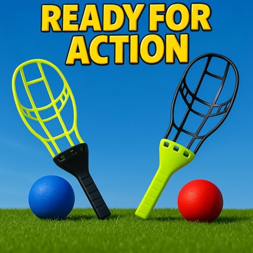 Liberty Imports Trackball Sport Chuck and Catch Ball - Player Lacrosse Racket Toy Classic Backyard Game Set Outdoor Play for Kids & Adults (4 Pack)