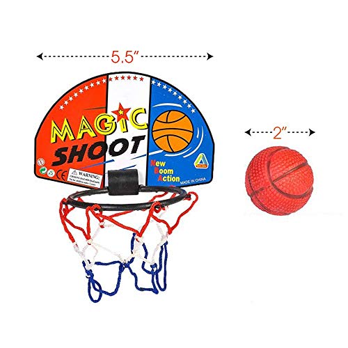 ArtCreativity Mini Basketball Game (12 Sets) Each Set Includes 1 Mini Ball, 1 Back Board Net, & Mounting Tape, Indoor Basketball Hoop for Kids, Basketball Party Favors, Best Gift for Boys and Girls