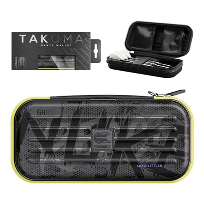 Target Darts Luke Littler Ghost Series Takoma Wallet, Regular – Darts Case, Black/White Storage Cases, “The Nuke” Zipper Dart Holder, Professional Accessories – Holds 3 Fully Assembled Darts - style: Regular Wallet